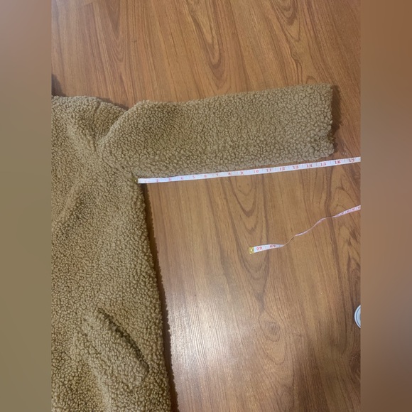 C&C California vintage brown tan double button long teddy jacket pea coat - Picture 12 of 13